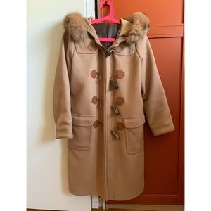Long wool real fur female coat